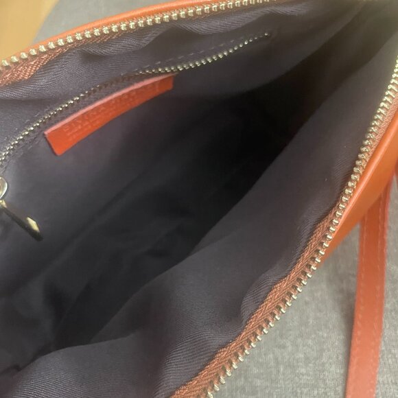 Divina Firenze Italy Orange Tan Genuine Leather Crossbody Shoulder Bag - Picture 10 of 11